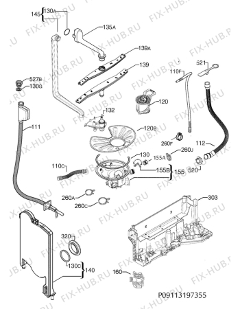 Взрыв-схема посудомоечной машины Electrolux ESL70002 - Схема узла Hydraulic System 272